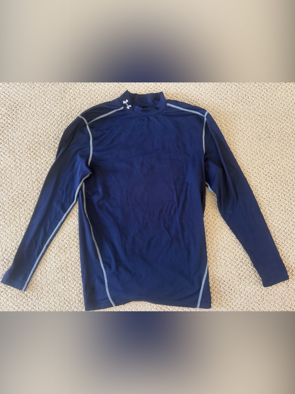 Under Armour Navy Blue Long Sleeve Compression Cold Gear Shirt Size XL